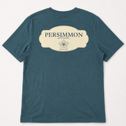 Green t-shirt with 'Persimmon Apparel' logo on a white background
